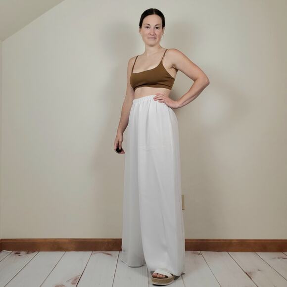 Vintage 80s Wide Leg Trousers White S/M - Picture 2 of 9